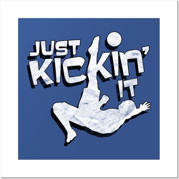 Just Kickin' It Soccer Players Vintage Distressed Wall Art by guitar75